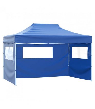 vidaXL Foldable Tent Pop-Up with 4 Side Walls 3x4.5 m Blue