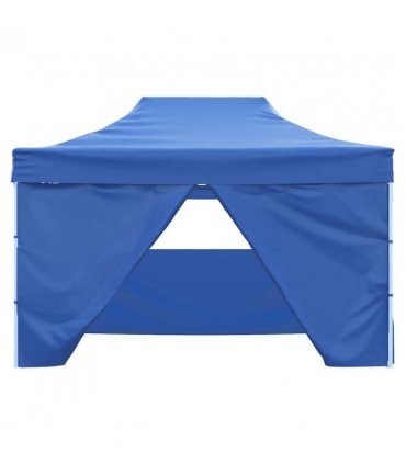vidaXL Foldable Tent Pop-Up with 4 Side Walls 3x4.5 m Blue