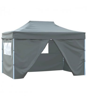 vidaXL Foldable Tent Pop-Up with 4 Side Walls 3x4.5 m Anthracite
