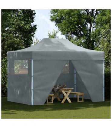 vidaXL Foldable Tent Pop-Up with 4 Side Walls 3x4.5 m Anthracite