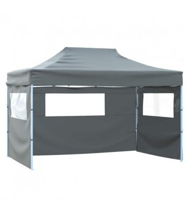 vidaXL Foldable Tent Pop-Up with 4 Side Walls 3x4.5 m Anthracite