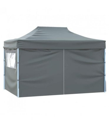 vidaXL Foldable Tent Pop-Up with 4 Side Walls 3x4.5 m Anthracite