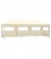 vidaXL Folding Pop-up Party Tent with 5 Sidewalls 3x9 m Cream