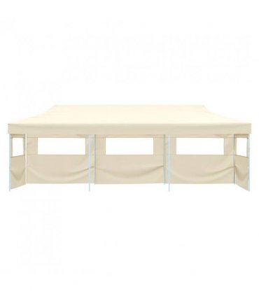 vidaXL Folding Pop-up Party Tent with 5 Sidewalls 3x9 m Cream