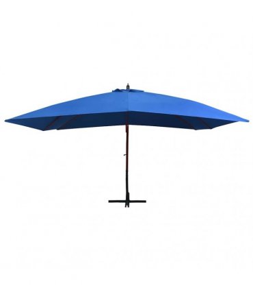 vidaXL Garden Parasol | Blue | Polyester, Bamboo, Firwood | 400x300 cm