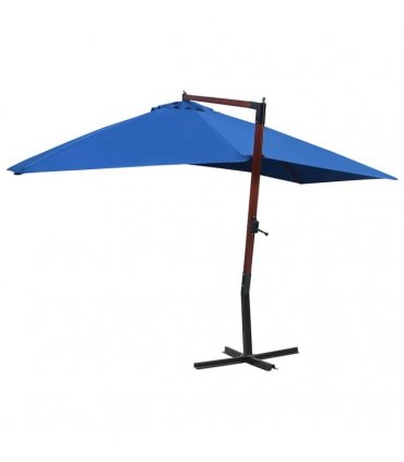 vidaXL Garden Parasol | Blue | Polyester, Bamboo, Firwood | 400x300 cm
