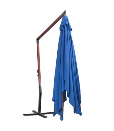 vidaXL Garden Parasol | Blue | Polyester, Bamboo, Firwood | 400x300 cm