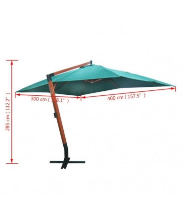 vidaXL Floating Garden Parasol | Green | Polyester | Large | Height-Adjustable