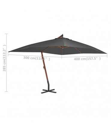 vidaXL Cantilever Garden Parasol | Anthracite | Polyester fabric | Large