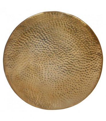 vidaXL Coffee Table Hammered Aluminium Ø 50x30 cm Brass — Size: 50 x 30 cm