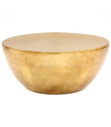 vidaXL Coffee Table Hammered Aluminium 70x30 cm Brass — Size: 70 x 30 cm