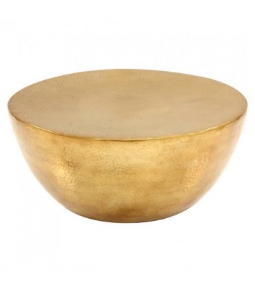 vidaXL Coffee Table Hammered Aluminium 70x30 cm Brass — Size: 70 x 30 cm