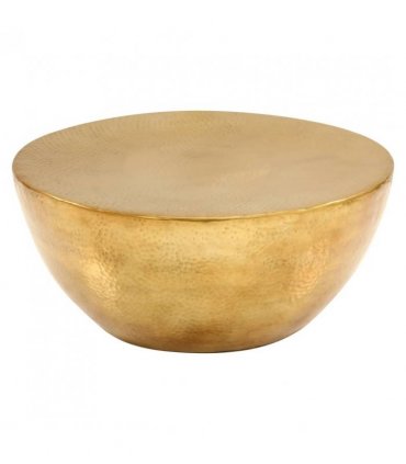 vidaXL Coffee Table Hammered Aluminium 70x30 cm Brass — Size: 70 x 30 cm
