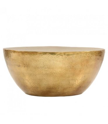vidaXL Coffee Table Hammered Aluminium 70x30 cm Brass — Size: 70 x 30 cm