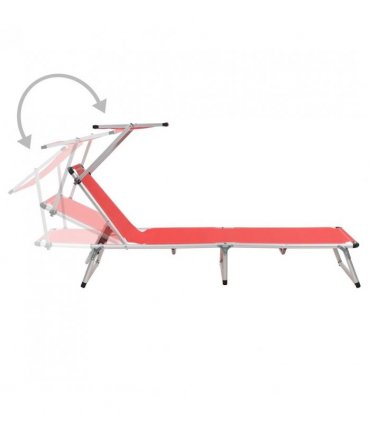 vidaXL Sun Lounger | Red | Aluminium, Textilene | Standard | Foldable