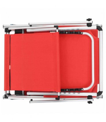 vidaXL Sun Lounger | Red | Aluminium, Textilene | Standard | Foldable