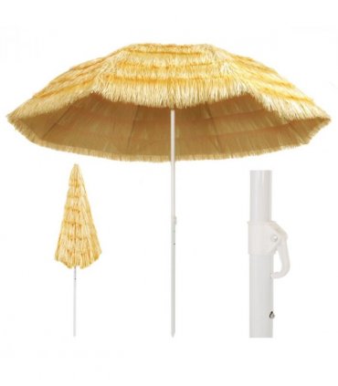 vidaXL Beach Parasol | Natural | Polypropylene — Size: 300 cm