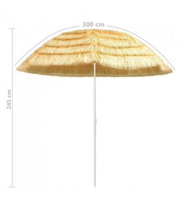 vidaXL Beach Parasol | Natural | Polypropylene — Size: 300 cm