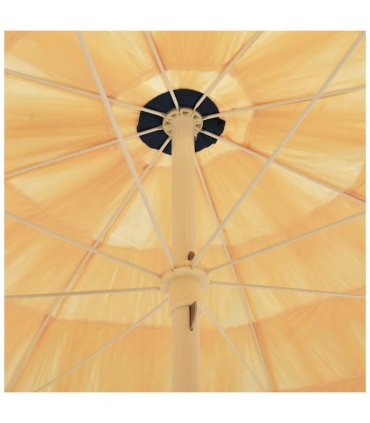 vidaXL Beach Parasol | Natural | Polypropylene, Polyester, Powder-Coated Steel — Size: 240 cm