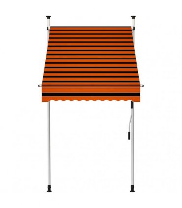 vidaXL Manual Retractable Awning 100 cm Orange and Brown — Model: white frame
