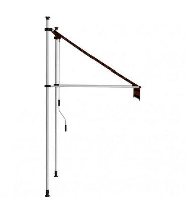 vidaXL Manual Retractable Awning 100 cm Orange and Brown — Model: white frame