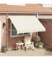 vidaXL Manual Retractable Awning 300 cm Cream — Model: white frame