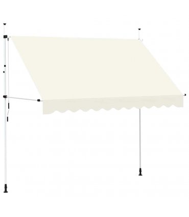 vidaXL Manual Retractable Awning 300 cm Cream — Model: white frame