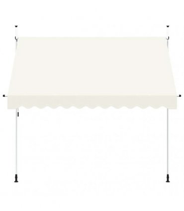 vidaXL Manual Retractable Awning 300 cm Cream — Model: white frame