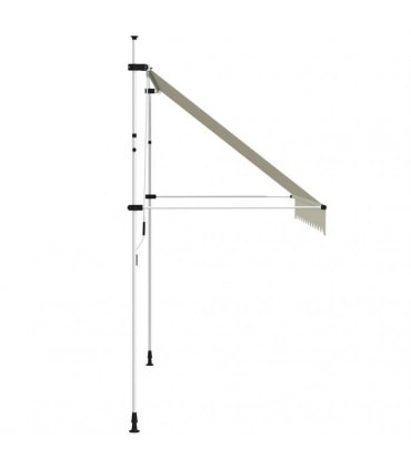 vidaXL Manual Retractable Awning 300 cm Cream — Model: white frame