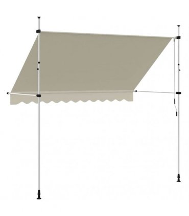 vidaXL Manual Retractable Awning 300 cm Cream — Model: white frame