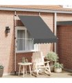 vidaXL Manual Retractable Awning 150 cm Anthracite — Model: white frame