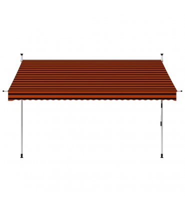 vidaXL Manual Retractable Awning 300 cm Orange and Brown — Model: white frame