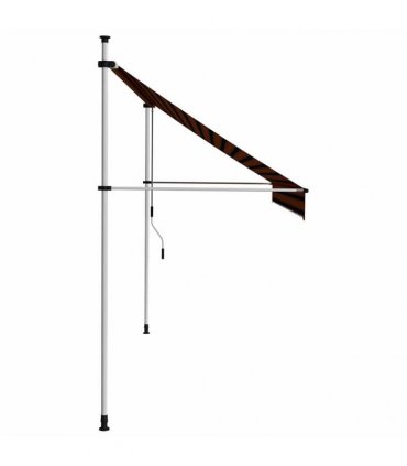 vidaXL Manual Retractable Awning 300 cm Orange and Brown — Model: white frame
