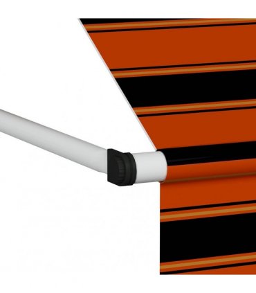 vidaXL Manual Retractable Awning 300 cm Orange and Brown — Model: white frame