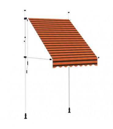 vidaXL Manual Retractable Awning 150 cm Orange and Brown — Model: white frame