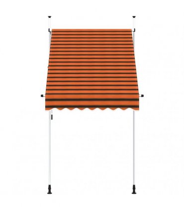 vidaXL Manual Retractable Awning 150 cm Orange and Brown — Model: white frame
