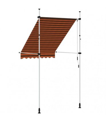 vidaXL Manual Retractable Awning 150 cm Orange and Brown — Model: white frame