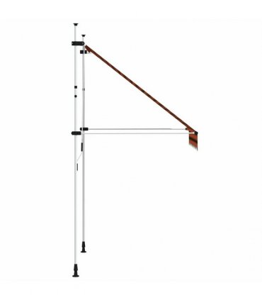 vidaXL Manual Retractable Awning 150 cm Orange and Brown — Model: white frame