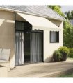 vidaXL Retractable Awning Cream 250x150 cm Fabric and Steel — Model: anthracite frame
