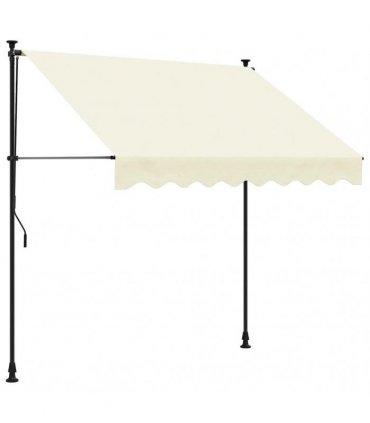 vidaXL Retractable Awning Cream 250x150 cm Fabric and Steel — Model: anthracite frame