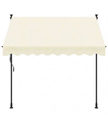 vidaXL Retractable Awning Cream 250x150 cm Fabric and Steel — Model: anthracite frame