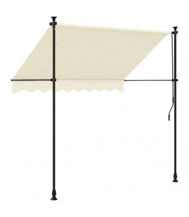 vidaXL Retractable Awning Cream 250x150 cm Fabric and Steel — Model: anthracite frame