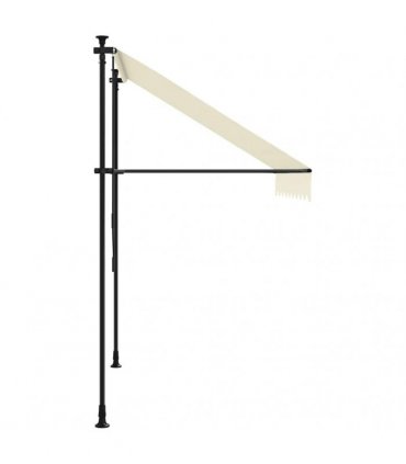 vidaXL Retractable Awning Cream 250x150 cm Fabric and Steel — Model: anthracite frame
