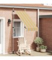 vidaXL Manual Retractable Awning 100 cm Yellow and Blue Stripes — Model: white frame