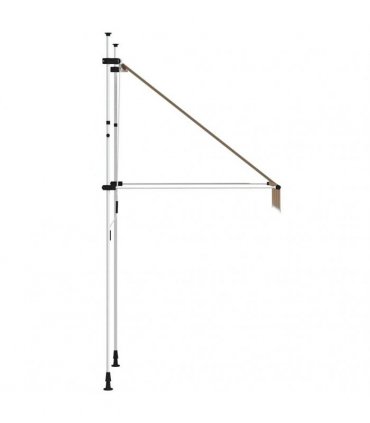 vidaXL Manual Retractable Awning 100 cm Yellow and Blue Stripes — Model: white frame