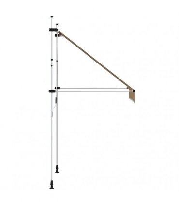 vidaXL Manual Retractable Awning 150 cm Yellow and Blue Stripes — Model: white frame