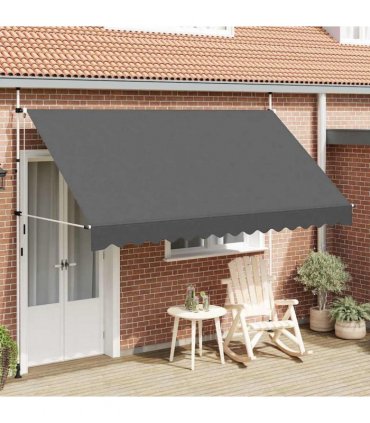 vidaXL Manual Retractable Awning 350 cm Anthracite — Model: white frame