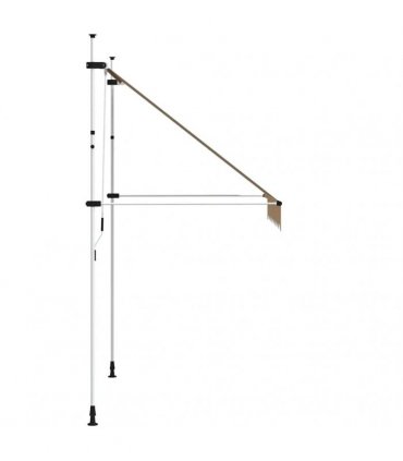 vidaXL Manual Retractable Awning 200 cm Yellow and Blue Stripes — Model: white frame