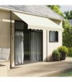 vidaXL Retractable Awning Cream 300x150 cm Fabric and Steel — Model: anthracite frame