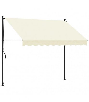 vidaXL Retractable Awning Cream 300x150 cm Fabric and Steel — Model: anthracite frame